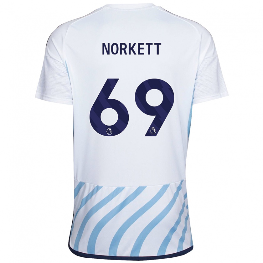 Kandiny Niño Camiseta Manni Norkett #69 Blanco Azul 2ª Equipación 2023/24 La Camisa México