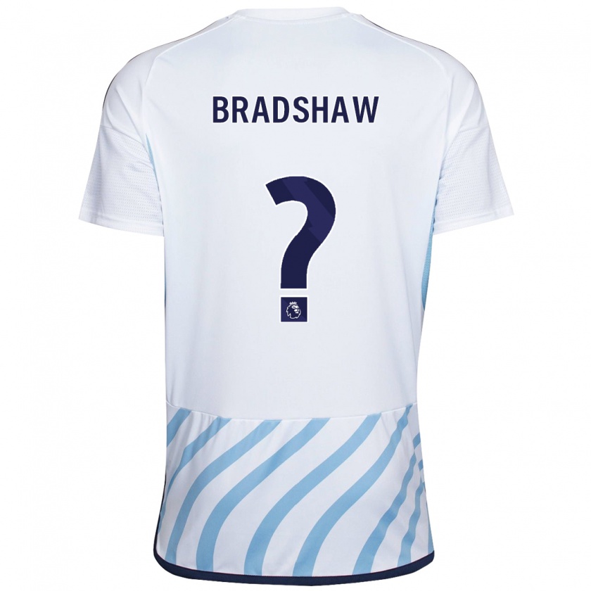 Kandiny Niño Camiseta Alfie Bradshaw #0 Blanco Azul 2ª Equipación 2023/24 La Camisa