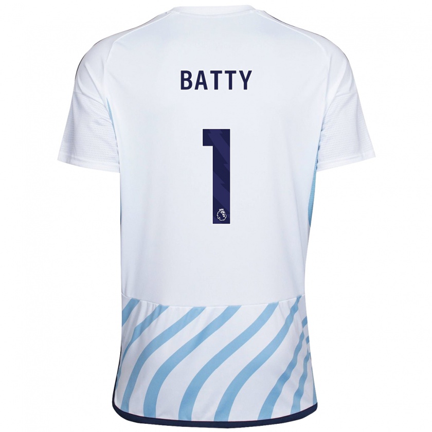 Kandiny Niño Camiseta Emily Batty #1 Blanco Azul 2ª Equipación 2023/24 La Camisa México