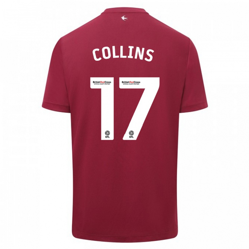 Kandiny Bambino Maglia Jamilu Collins #17 Rosso Kit Gara Away 2023/24 Maglietta