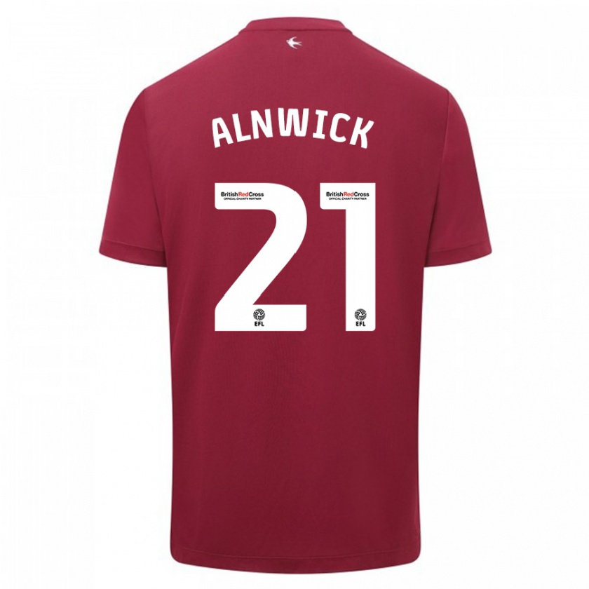 Kandiny Bambino Maglia Jak Alnwick #21 Rosso Kit Gara Away 2023/24 Maglietta