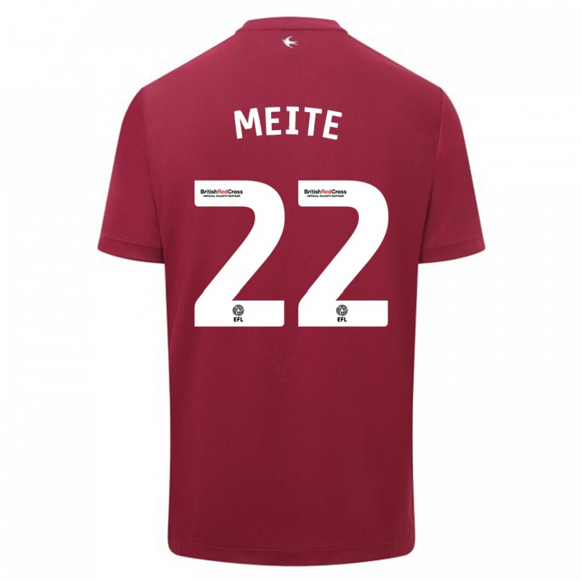 Kandiny Bambino Maglia Yakou Méïté #22 Rosso Kit Gara Away 2023/24 Maglietta