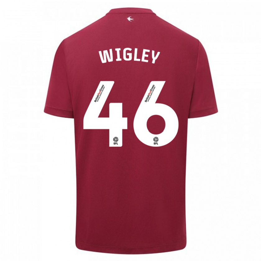 Kandiny Bambino Maglia Morgan Wigley #46 Rosso Kit Gara Away 2023/24 Maglietta