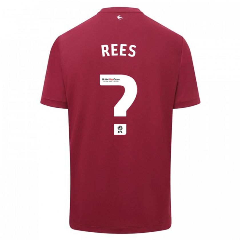 Kandiny Kinderen Osian Rees #0 Rood Uitshirt Uittenue 2023/24 T-Shirt België