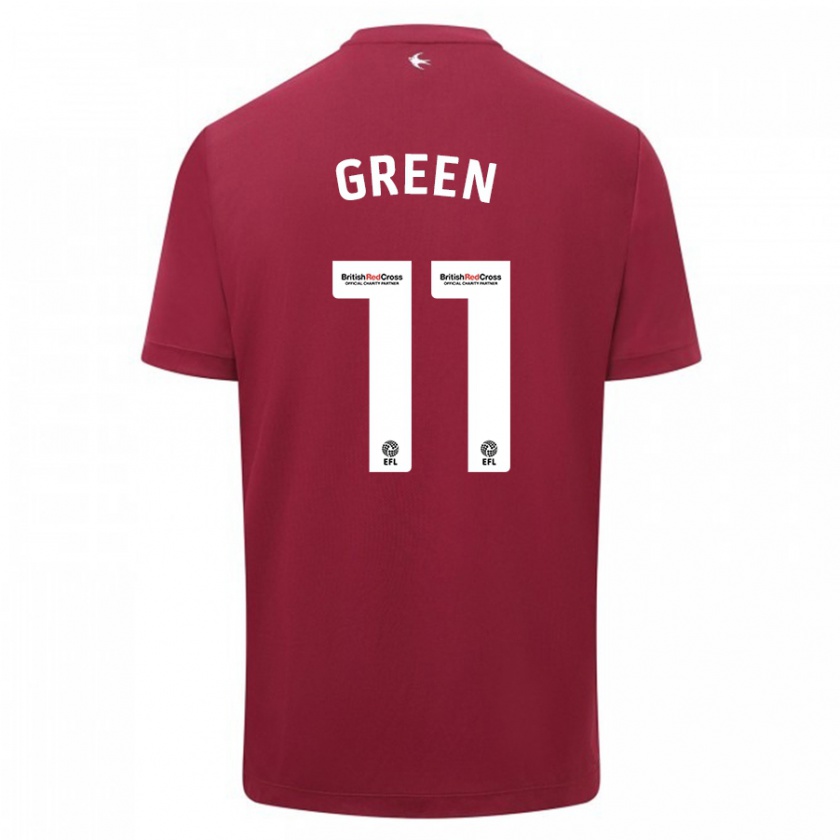 Kandiny Bambino Maglia Danielle Green #11 Rosso Kit Gara Away 2023/24 Maglietta