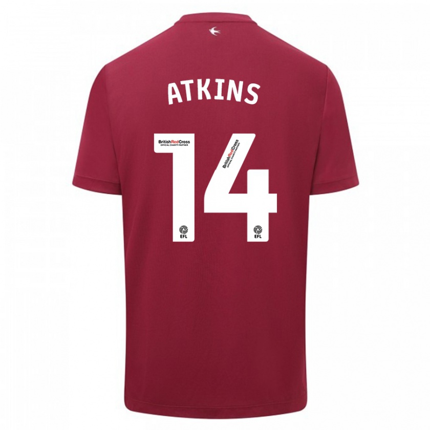 Kandiny Bambino Maglia Zoe Atkins #14 Rosso Kit Gara Away 2023/24 Maglietta