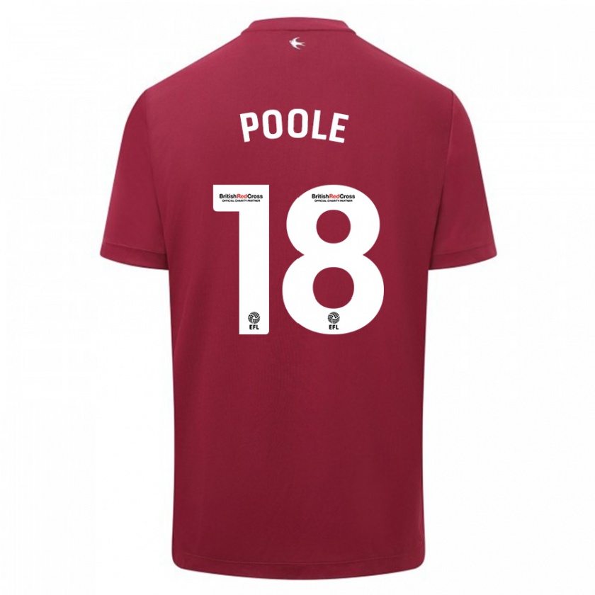 Kandiny Bambino Maglia Phoebie Poole #18 Rosso Kit Gara Away 2023/24 Maglietta