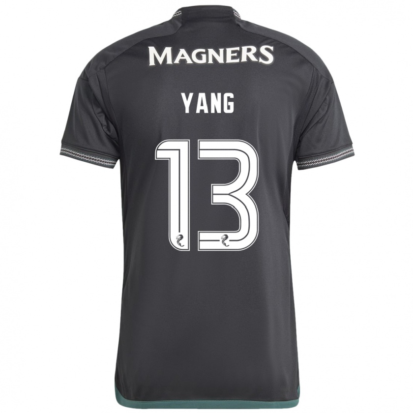 Kandiny Niño Camiseta Hyun-Jun Yang #13 Negro 2ª Equipación 2023/24 La Camisa México