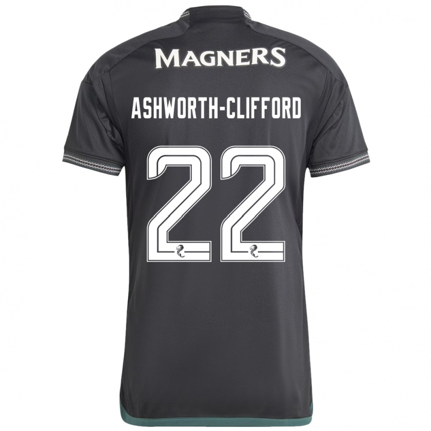 Kandiny Niño Camiseta Lucy Ashworth-Clifford #22 Negro 2ª Equipación 2023/24 La Camisa México