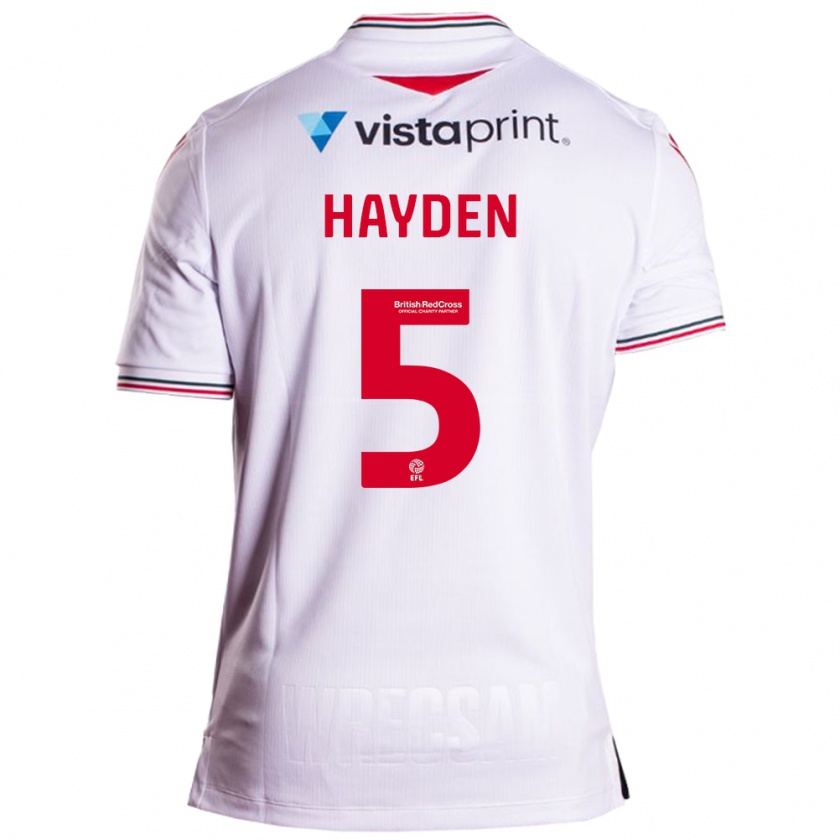 Kandiny Kinderen Aaron Hayden #5 Wit Uitshirt Uittenue 2023/24 T-Shirt België