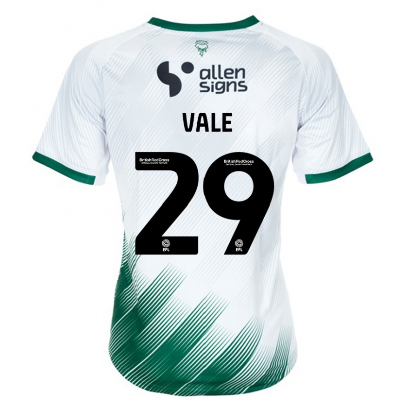 Kandiny Bambino Maglia Jack Vale #29 Bianco Kit Gara Away 2023/24 Maglietta