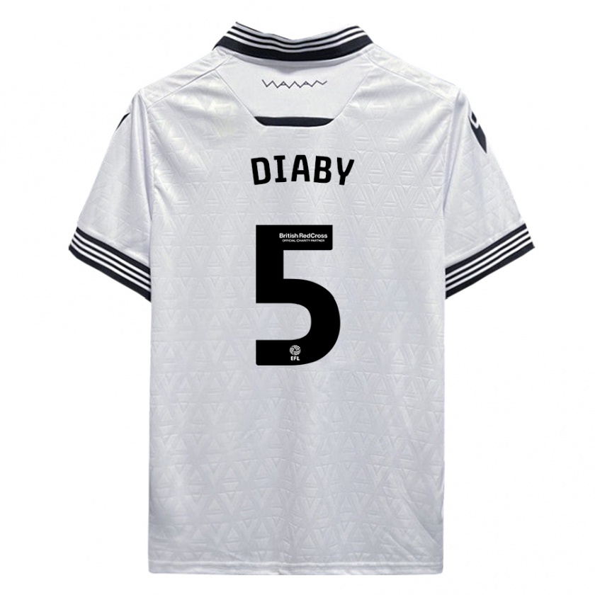 Kandiny Niño Camiseta Bambo Diaby #5 Blanco 2ª Equipación 2023/24 La Camisa