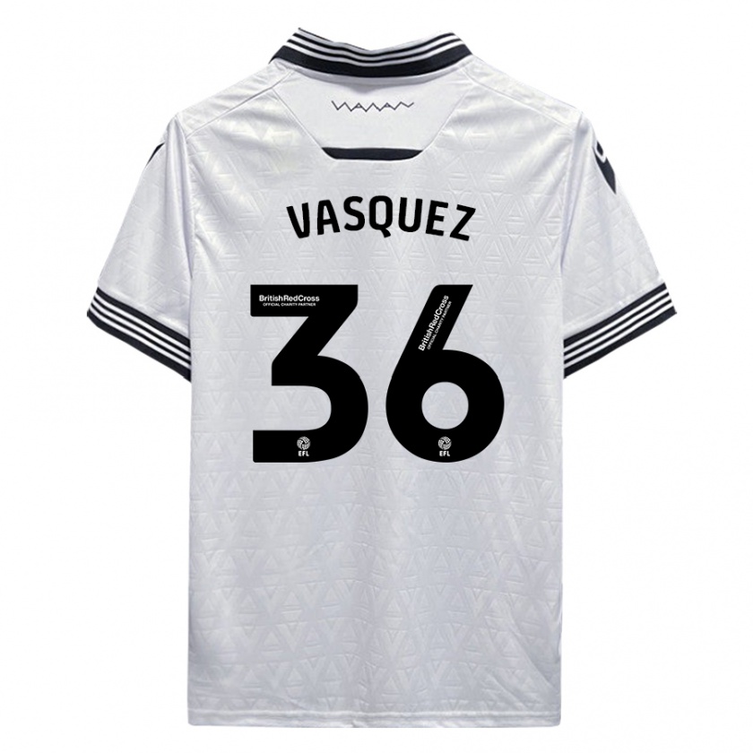 Kandiny Niño Camiseta Devis Vásquez #36 Blanco 2ª Equipación 2023/24 La Camisa México