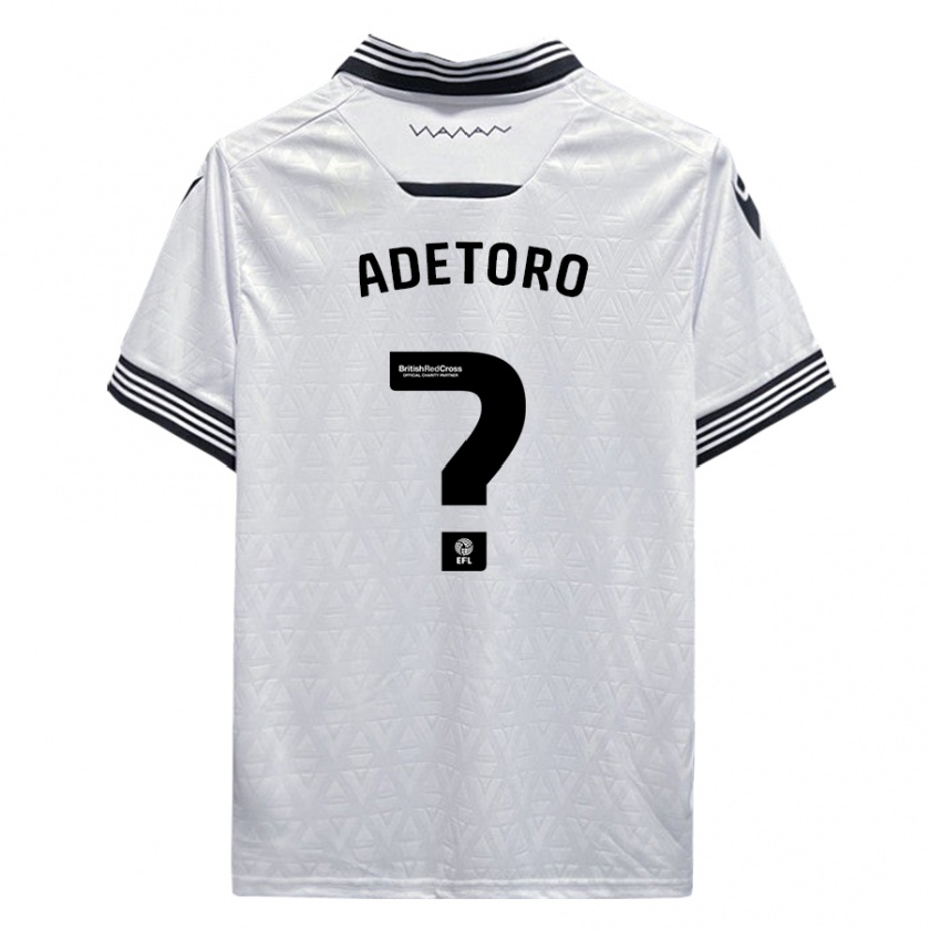 Kandiny Bambino Maglia Adam Adetoro #0 Bianco Kit Gara Away 2023/24 Maglietta