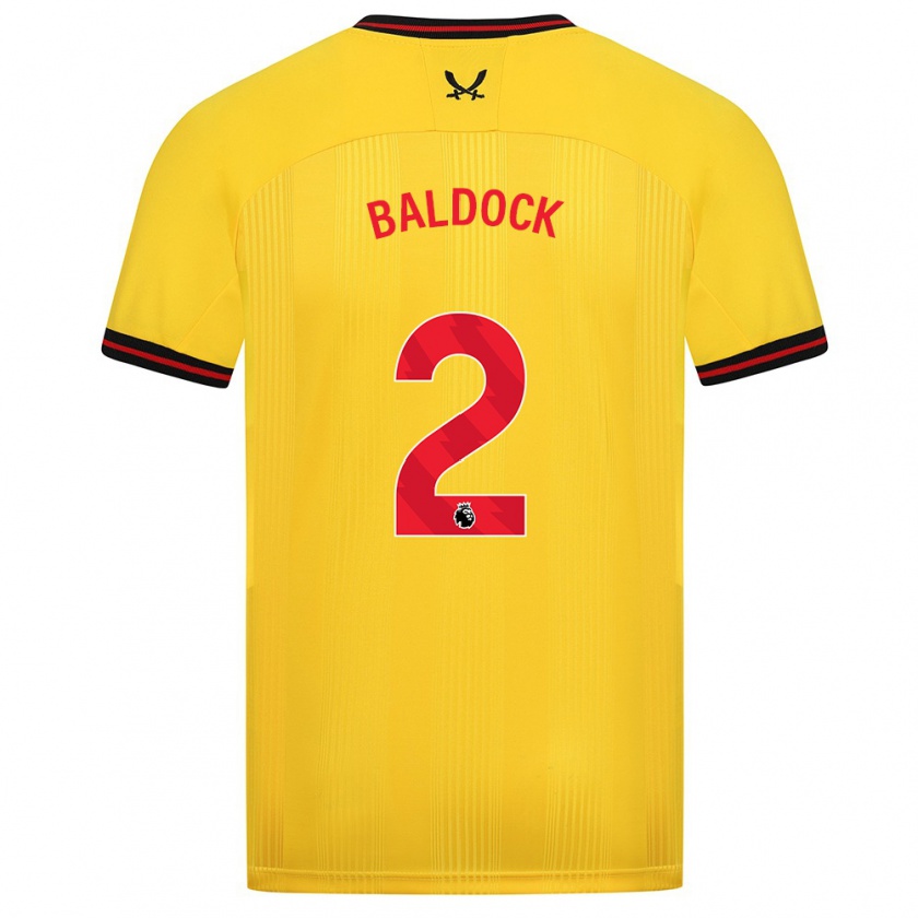 Kandiny Bambino Maglia George Baldock #2 Giallo Kit Gara Away 2023/24 Maglietta