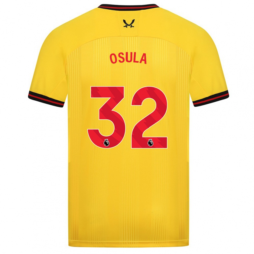 Kandiny Bambino Maglia William Osula #32 Giallo Kit Gara Away 2023/24 Maglietta