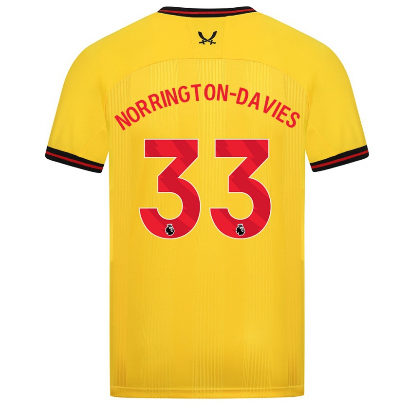 Kandiny Kinder Rhys Norrington-Davies #33 Gelb Auswärtstrikot Trikot 2023/24 T-Shirt Österreich