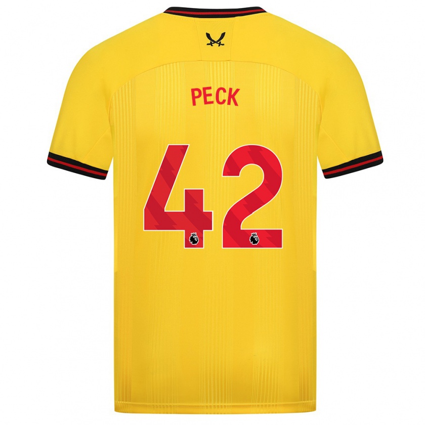 Kandiny Bambino Maglia Sydie Peck #42 Giallo Kit Gara Away 2023/24 Maglietta