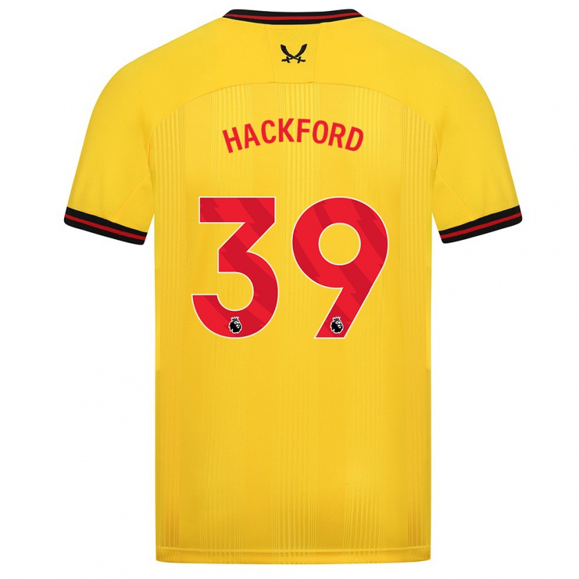 Kandiny Bambino Maglia Antwoine Hackford #39 Giallo Kit Gara Away 2023/24 Maglietta