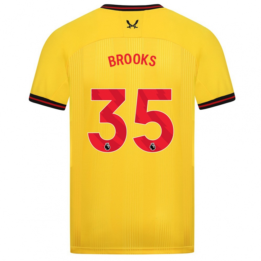 Kandiny Kinderen Andre Brooks #35 Geel Uitshirt Uittenue 2023/24 T-Shirt België