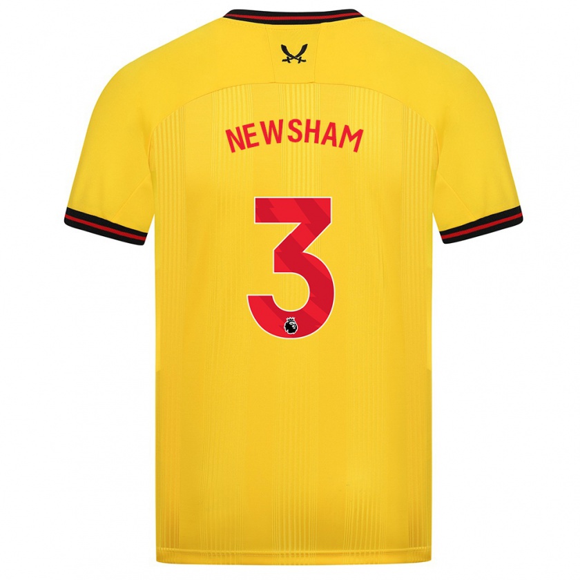 Kandiny Bambino Maglia Charlotte Newsham #3 Giallo Kit Gara Away 2023/24 Maglietta