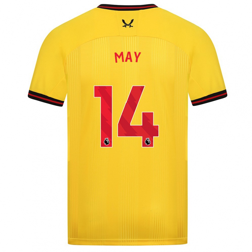 Kandiny Bambino Maglia Ellie May #14 Giallo Kit Gara Away 2023/24 Maglietta