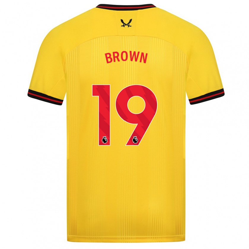 Kandiny Bambino Maglia Alanta Brown #19 Giallo Kit Gara Away 2023/24 Maglietta