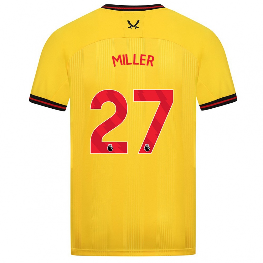 Kandiny Bambino Maglia Lara Miller #27 Giallo Kit Gara Away 2023/24 Maglietta