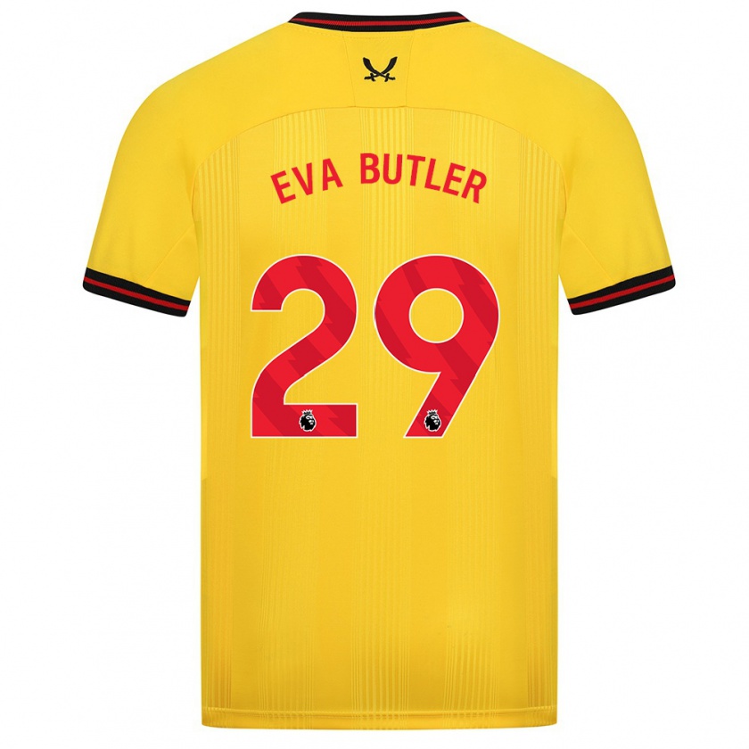 Kandiny Bambino Maglia Eva Butler #29 Giallo Kit Gara Away 2023/24 Maglietta