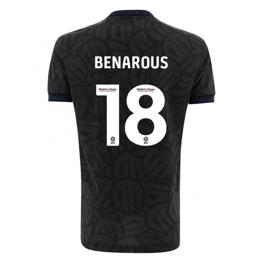 Kandiny Kinder Ayman Benarous #18 Schwarz Auswärtstrikot Trikot 2023/24 T-Shirt Österreich