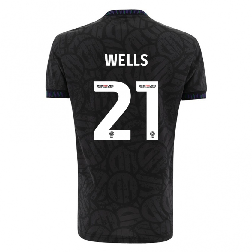 Kandiny Kinder Nahki Wells #21 Schwarz Auswärtstrikot Trikot 2023/24 T-Shirt Österreich