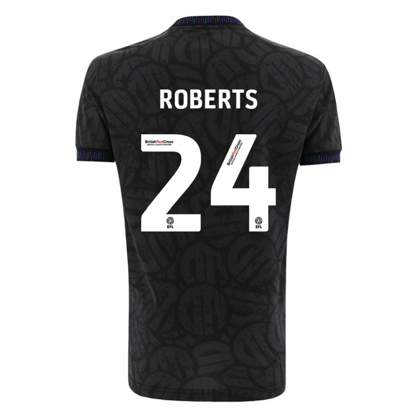 Kandiny Kinder Haydon Roberts #24 Schwarz Auswärtstrikot Trikot 2023/24 T-Shirt Österreich