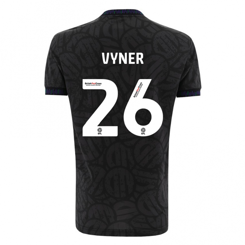 Kandiny Kinder Zak Vyner #26 Schwarz Auswärtstrikot Trikot 2023/24 T-Shirt Österreich