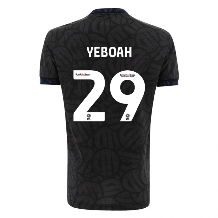 Kandiny Bambino Maglia Ephraim Yeboah #29 Nero Kit Gara Away 2023/24 Maglietta