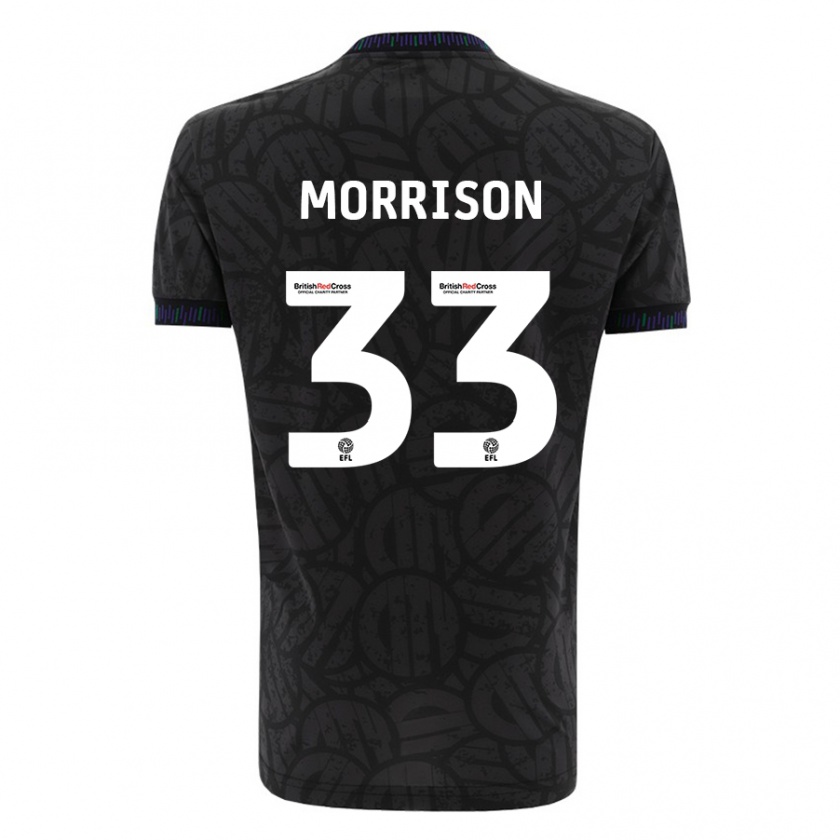 Kandiny Kinder Elijah Morrison #33 Schwarz Auswärtstrikot Trikot 2023/24 T-Shirt Österreich