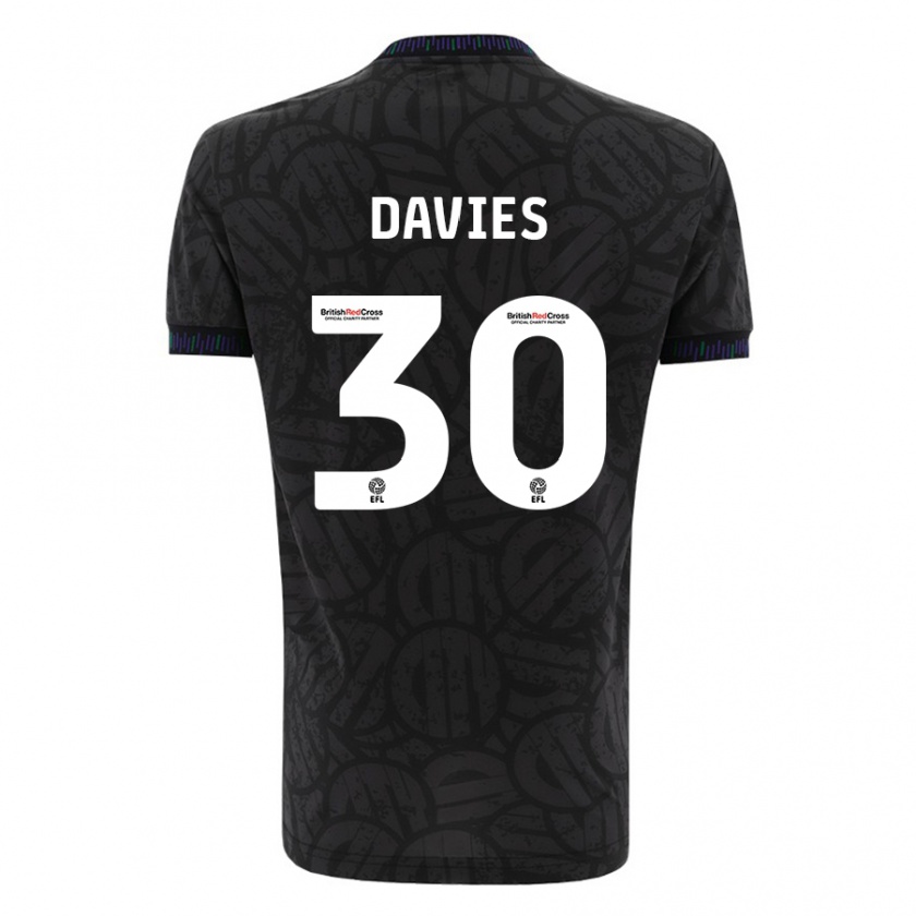 Kandiny Bambino Maglia Yasmin Davies #30 Nero Kit Gara Away 2023/24 Maglietta