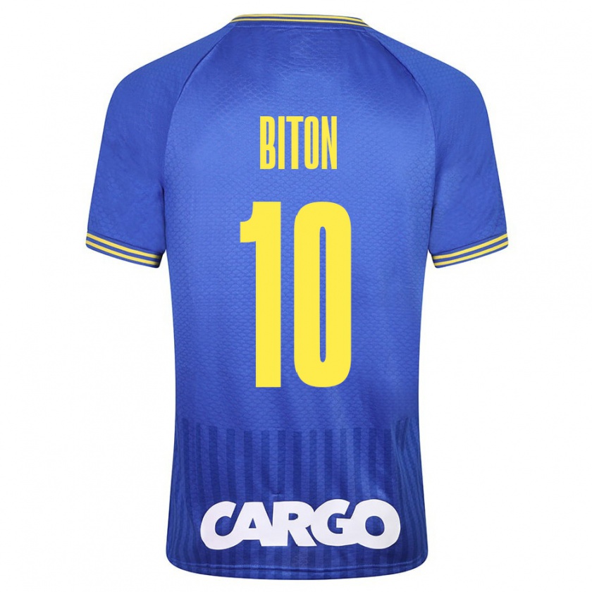 Kandiny Bambino Maglia Dan Biton #10 Blu Kit Gara Away 2023/24 Maglietta