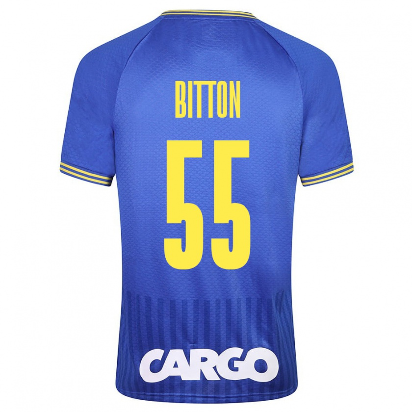 Kandiny Bambino Maglia Nir Bitton #55 Blu Kit Gara Away 2023/24 Maglietta