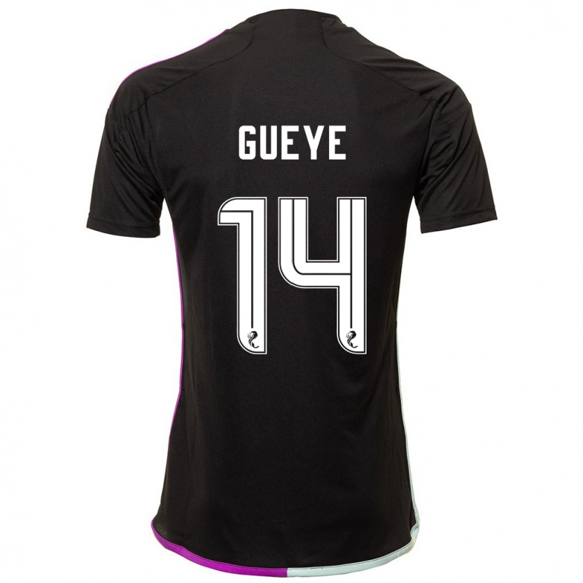 Kandiny Kinder Pape Habib Gueye #14 Schwarz Auswärtstrikot Trikot 2023/24 T-Shirt Österreich