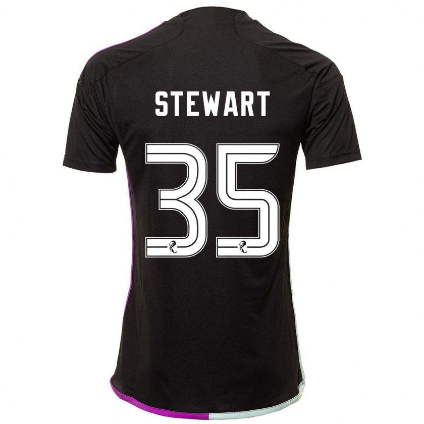 Kandiny Kinderen Alfie Stewart #35 Zwart Uitshirt Uittenue 2023/24 T-Shirt België