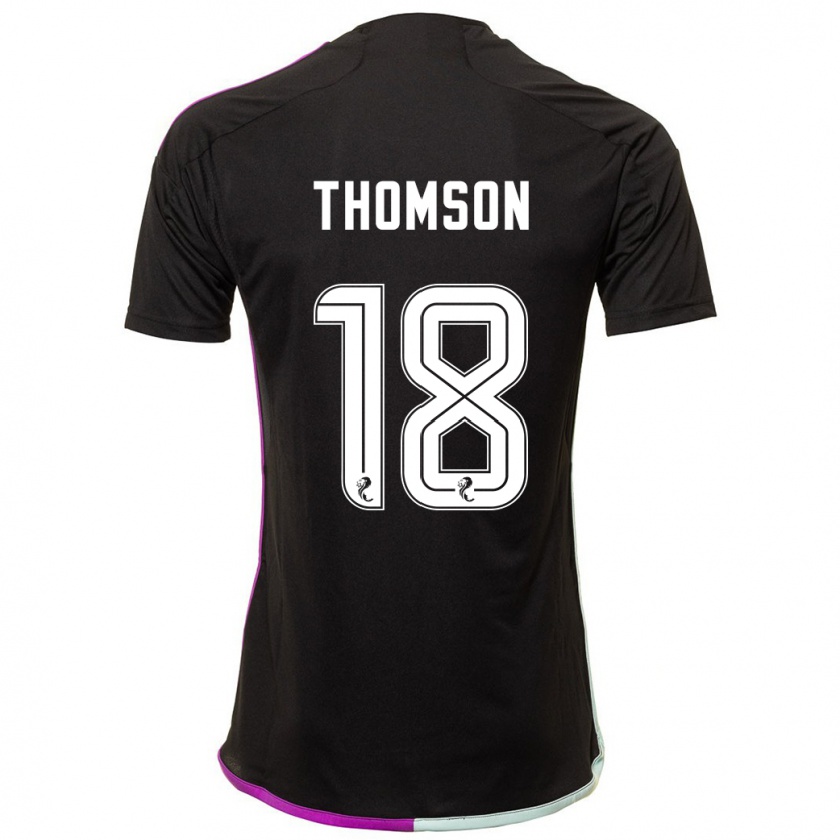 Kandiny Niño Camiseta Eva Thomson #18 Negro 2ª Equipación 2023/24 La Camisa