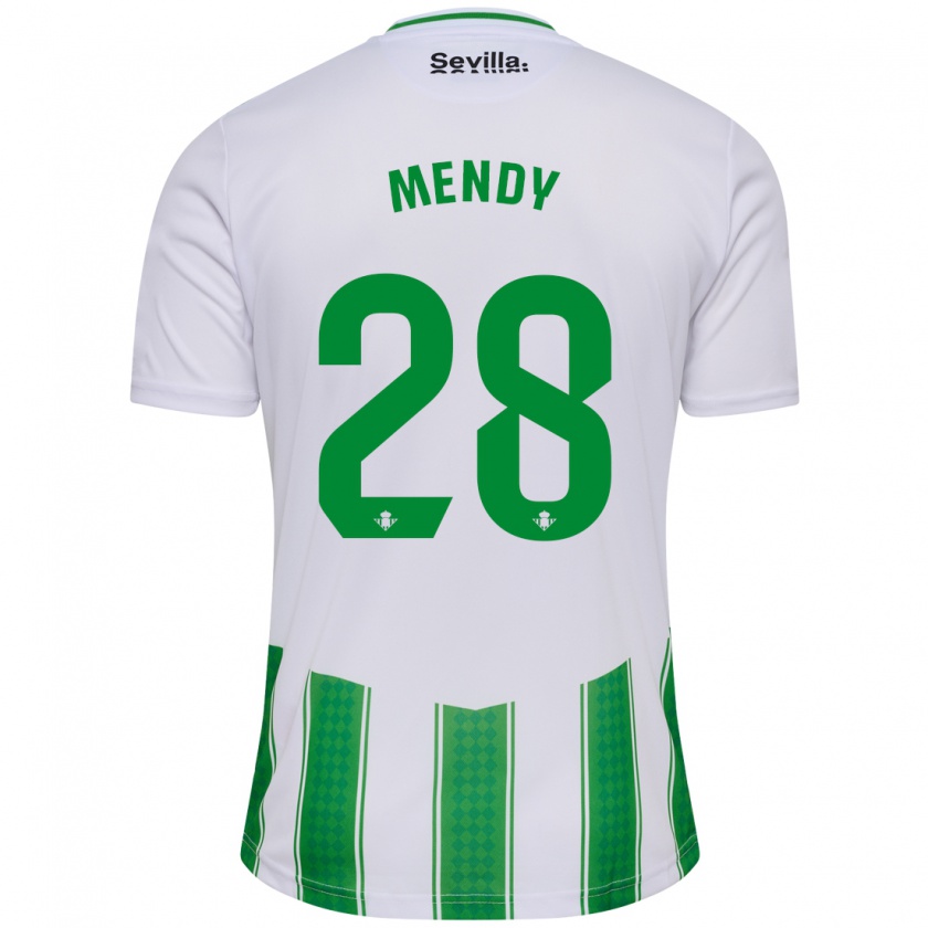 Kandiny Hombre Camiseta Nobel Mendy #28 Blanco 1ª Equipación 2023/24 La Camisa