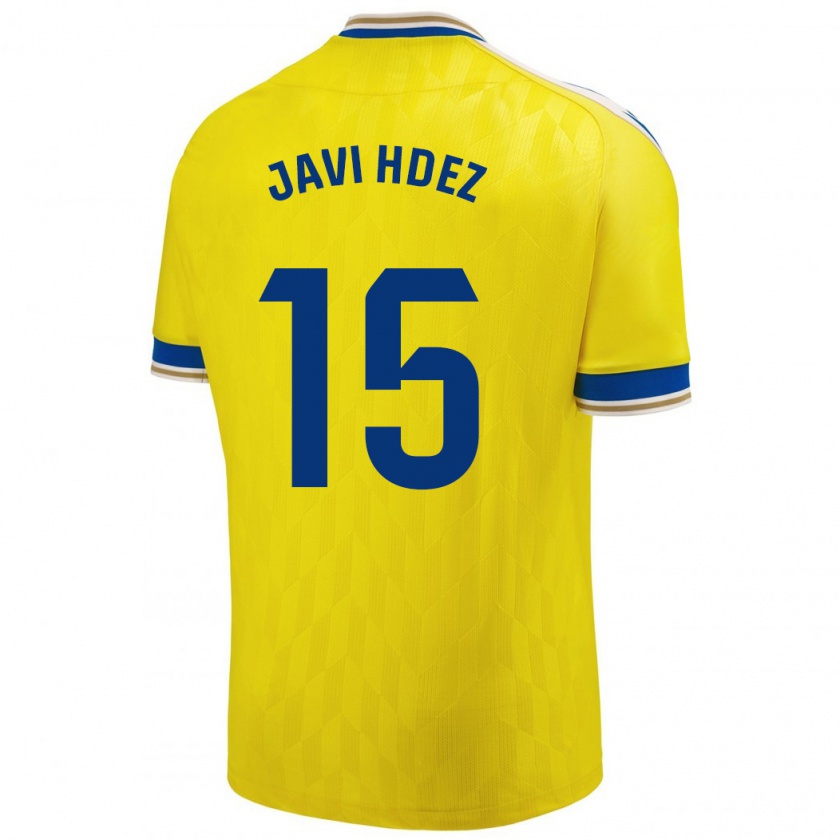 Kandiny Hombre Camiseta Javi Hernández #15 Amarillo 1ª Equipación 2023/24 La Camisa