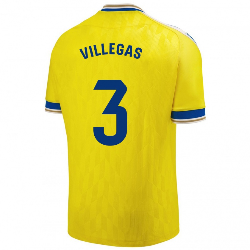 Kandiny Hombre Camiseta Virginia Villegas Rico #3 Amarillo 1ª Equipación 2023/24 La Camisa