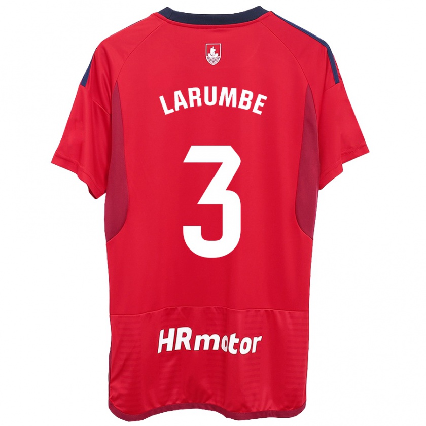 Kandiny Hombre Camiseta Saioa Larumbe Beloqui #3 Rojo 1ª Equipación 2023/24 La Camisa