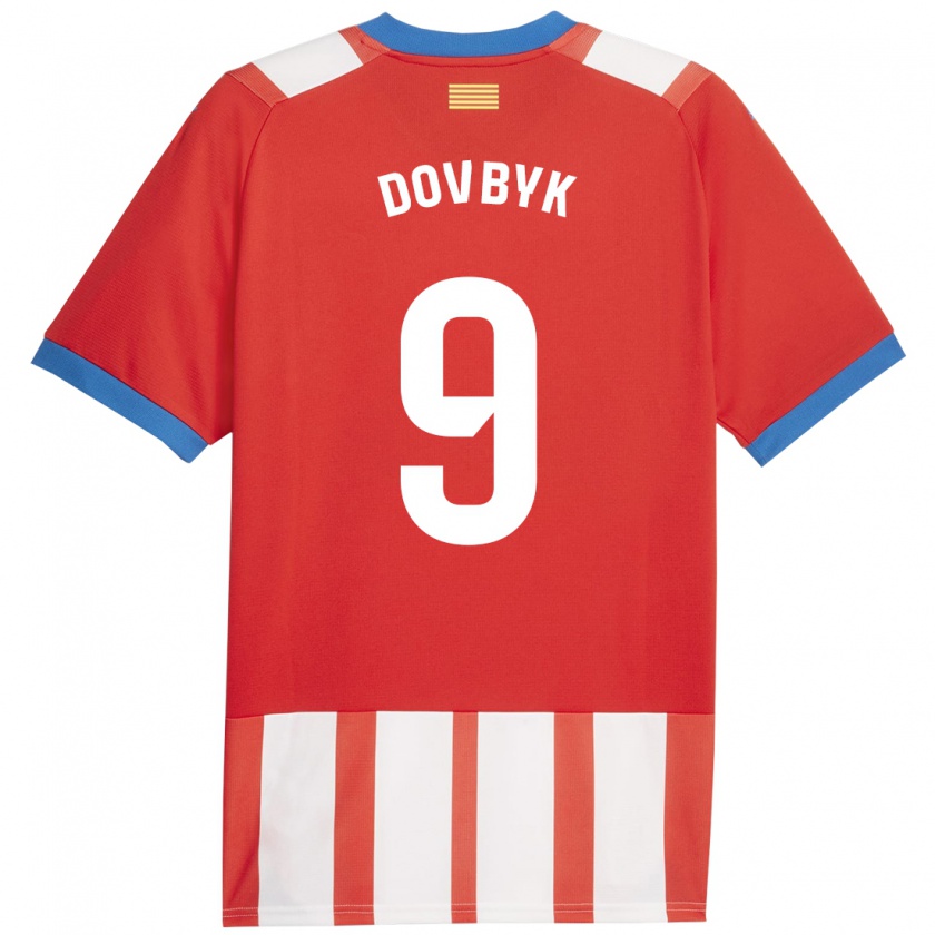 Kandiny Hombre Camiseta Artem Dovbyk #9 Rojo Blanco 1ª Equipación 2023/24 La Camisa