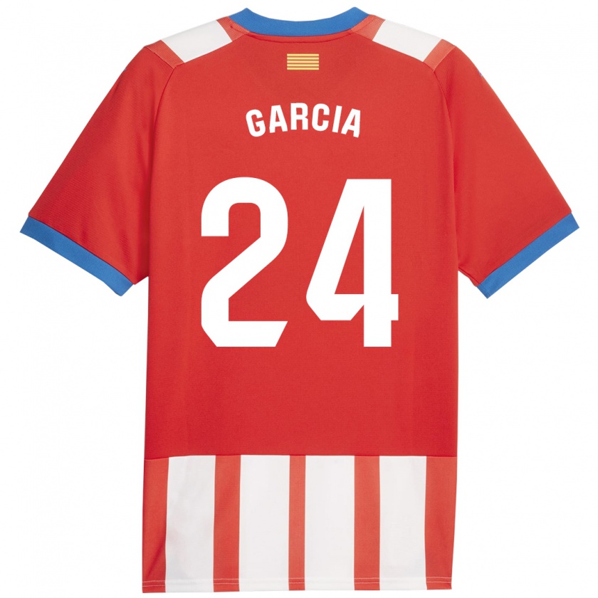 Kandiny Hombre Camiseta Borja García #24 Rojo Blanco 1ª Equipación 2023/24 La Camisa