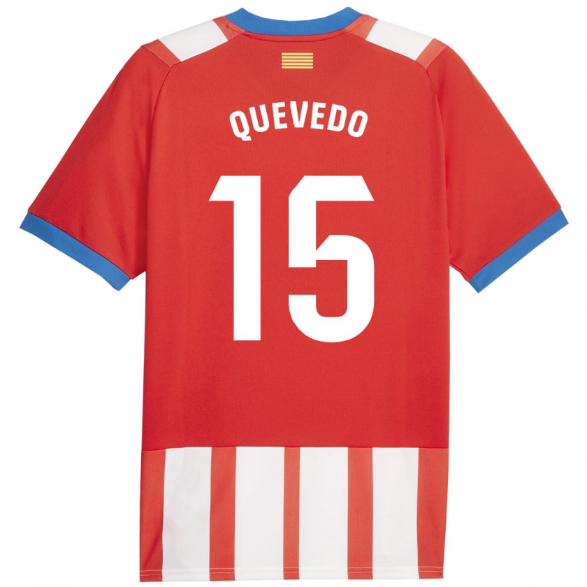 Kandiny Hombre Camiseta Erik Quevedo #15 Rojo Blanco 1ª Equipación 2023/24 La Camisa