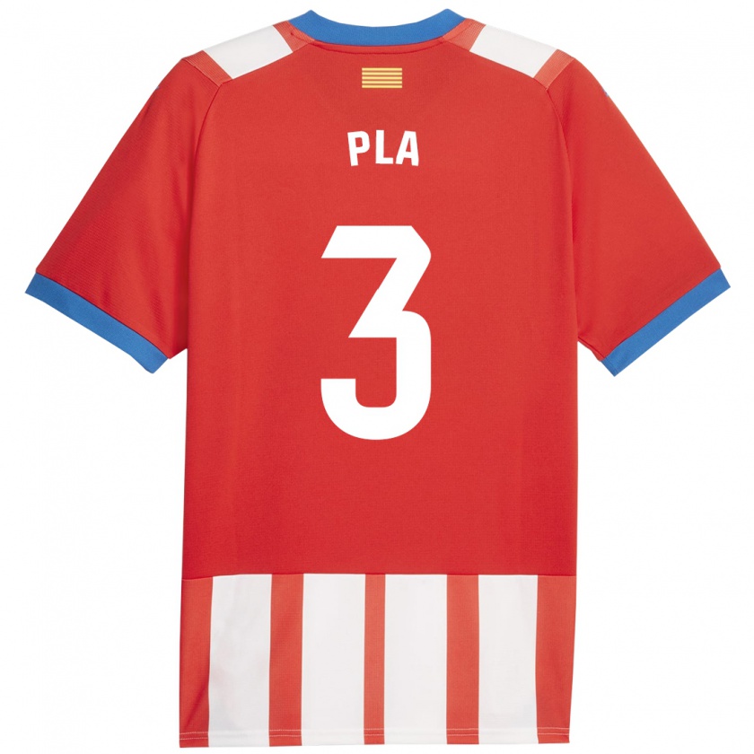 Kandiny Hombre Camiseta Marta Pla #3 Rojo Blanco 1ª Equipación 2023/24 La Camisa