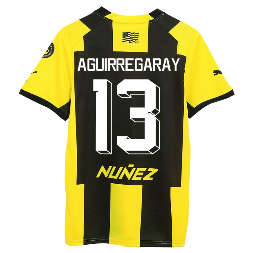 Kandiny Uomo Maglia Matías Aguirregaray #13 Giallo Nero Kit Gara Home 2023/24 Maglietta